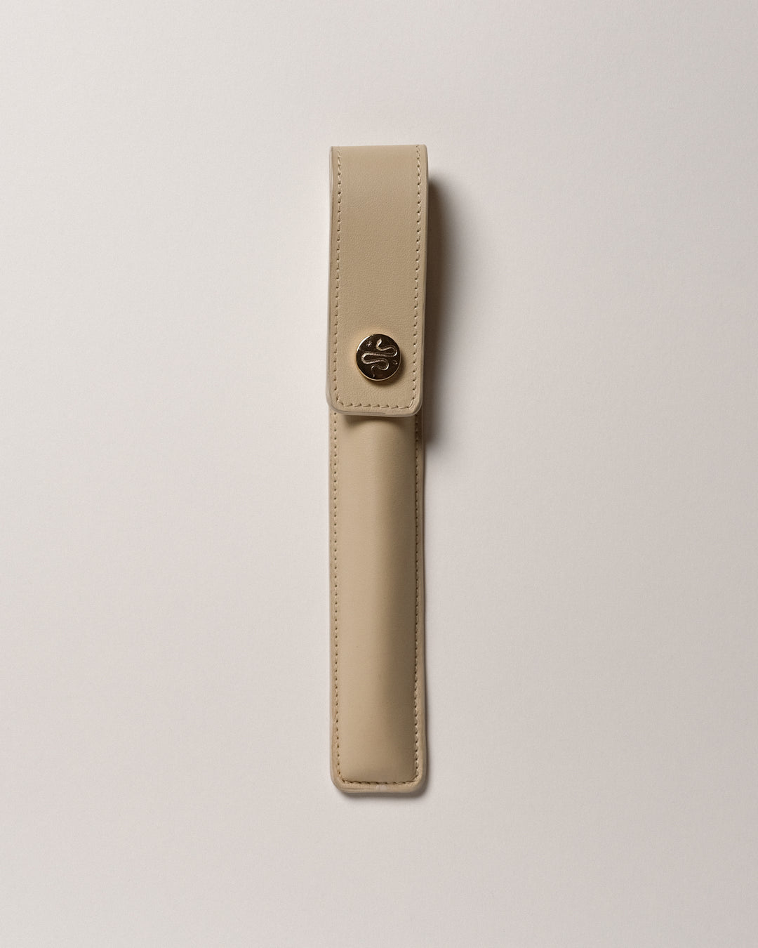 Leather Case - Button/Beige