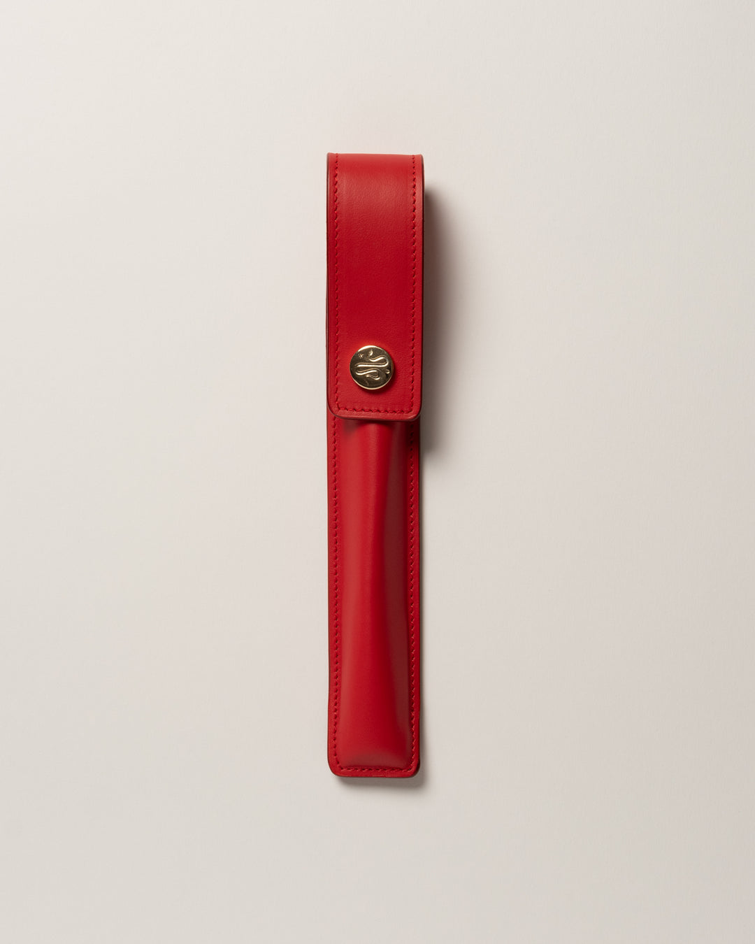 Leather Case - Button/Red