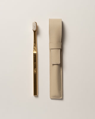 Kit - Saffiano Leather Case Flap/Beige & Toothbrush